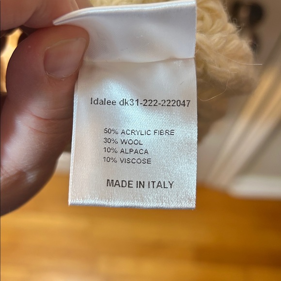 Simon’s cables and tassels cream coloured sweater alpaca wool blend size large - Picture 5 of 9